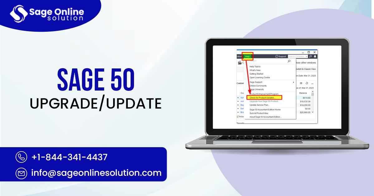 Sage 50 Update 2026 Support +1(844)341-4437 Upgrade Guide