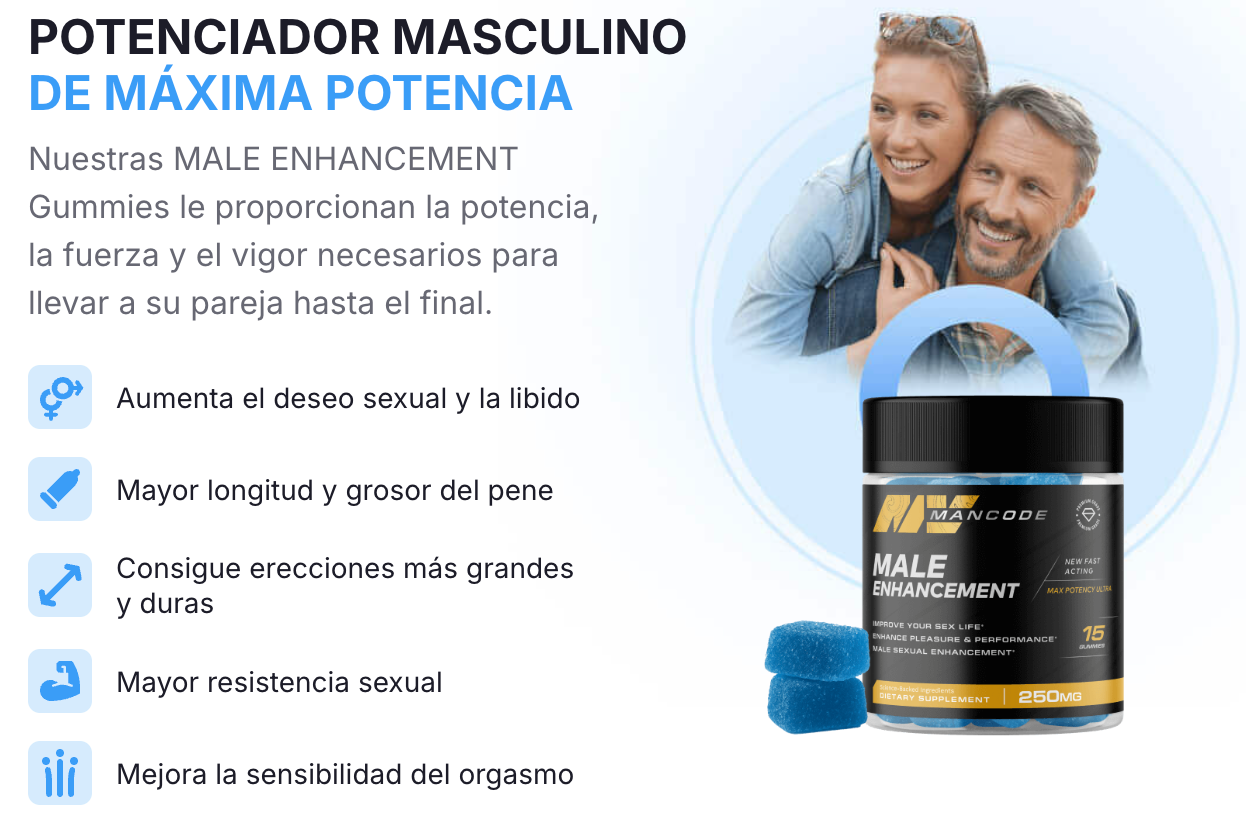 MANCODE Gummies™ Puerto Rico: Excelentes para la vitalidad y la resistencia masculina.