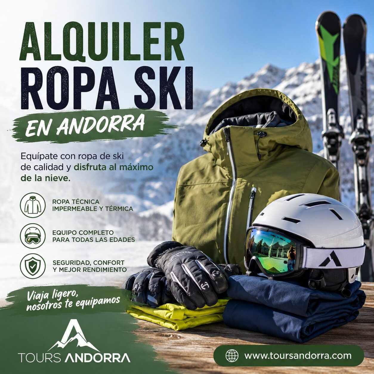 La experiencia perfecta en la nieve con alquiler ropa ski en Andorra – Tours Andorra