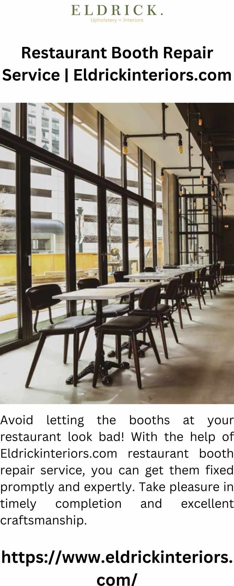 Restaurant Booth Repair Service | Eldrickinteriors.com