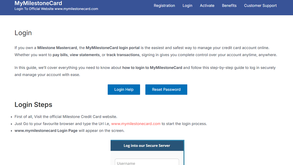 Mymilestonecard-wiki Login