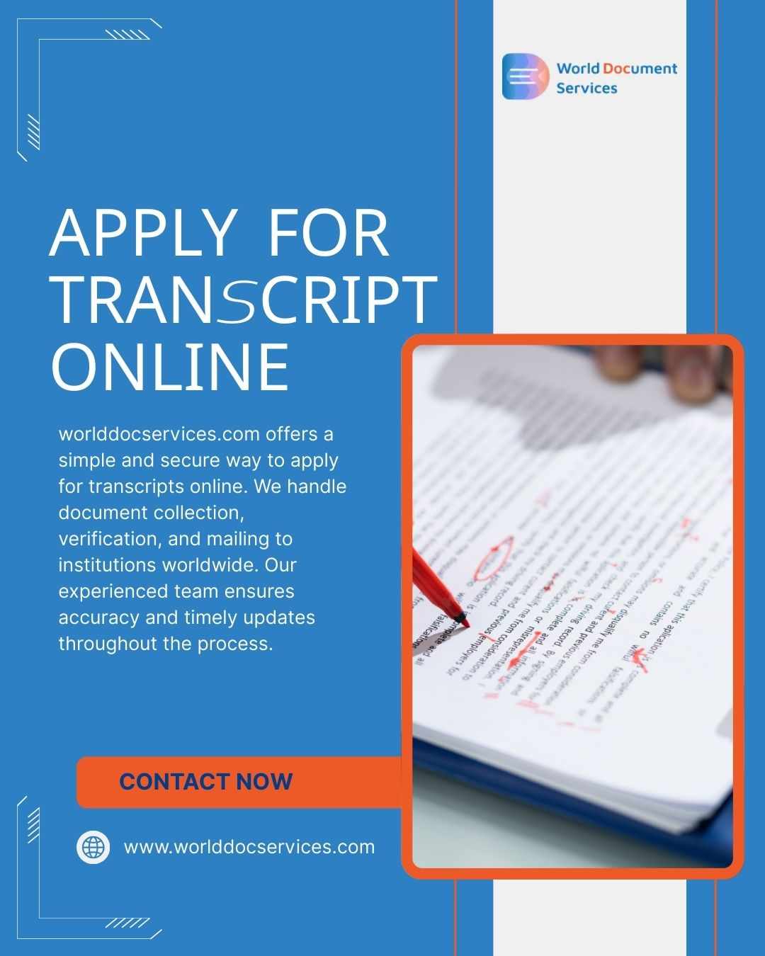 Apply for Transcript Online Easily Today | worlddocservices.com