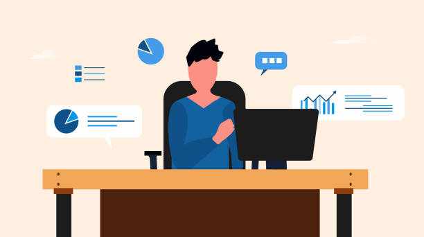 CA, Chartered Accountant, Data Analyst character working in office. Man siting in office with monitor screen on table finance icons bar charts, pie charts. Workplace, office room of CA, Data analyst. Vector stock illustration CA, Chartered Accountant, Data Analyst character working in office. Man siting in office with monitor screen on table finance icons bar charts, pie charts. Workplace, office room of CA, Data analyst. Vector stock illustration

CA Day, Chartered Accountant Day stock illustration accountant stock illustrations