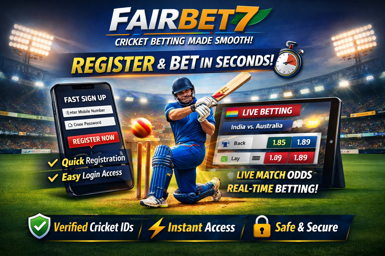 Fairbet7 – Cricket Betting Made Smooth with Register and Fast Quick Access for Players